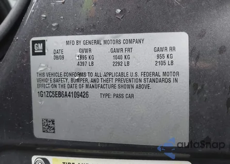 2010 Chevrolet Malibu Lt z USA, uszkodzony, nr VIN 1G1ZC5EB6A4109426